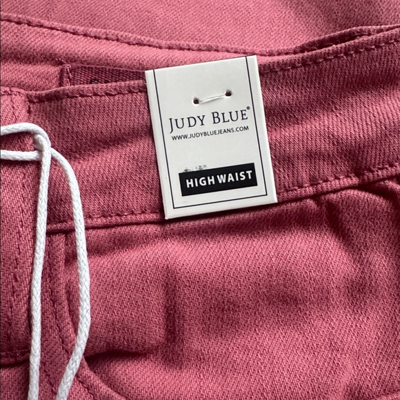 Judy Blue Pink Wide Leg Jeans with Patchwork - Picture 4 of 5